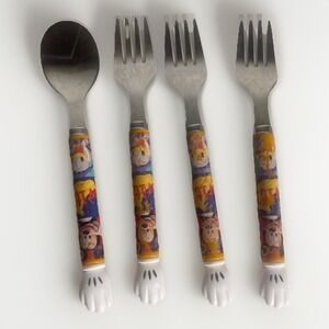 Vintage 90s Baby Disney Mickey Mouse Spoon And Forks Plastic And Stainless Steel